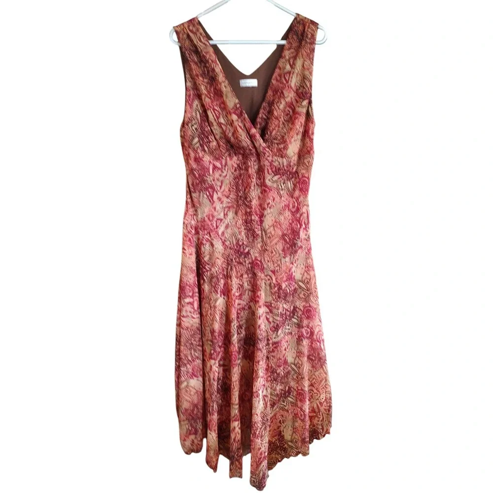 Monroe and‎ Main Maxi Dress Sleeveless Orange Flowing Boho Hippie Womens XL SEE